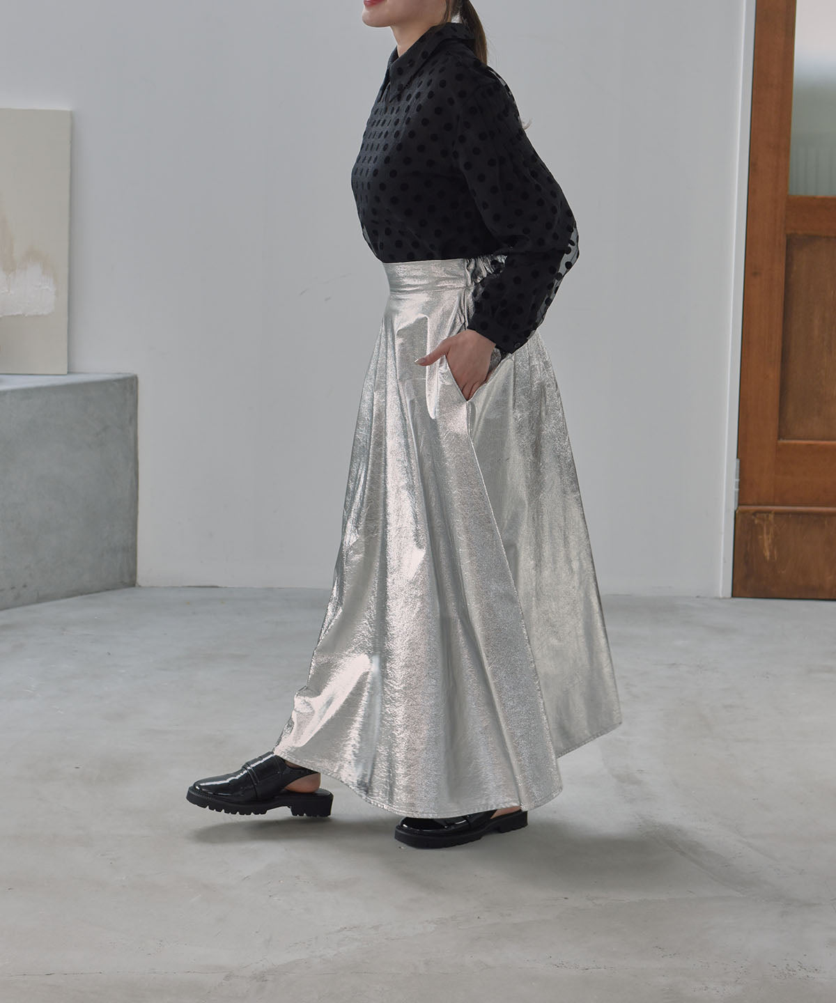 see-through dot blouse