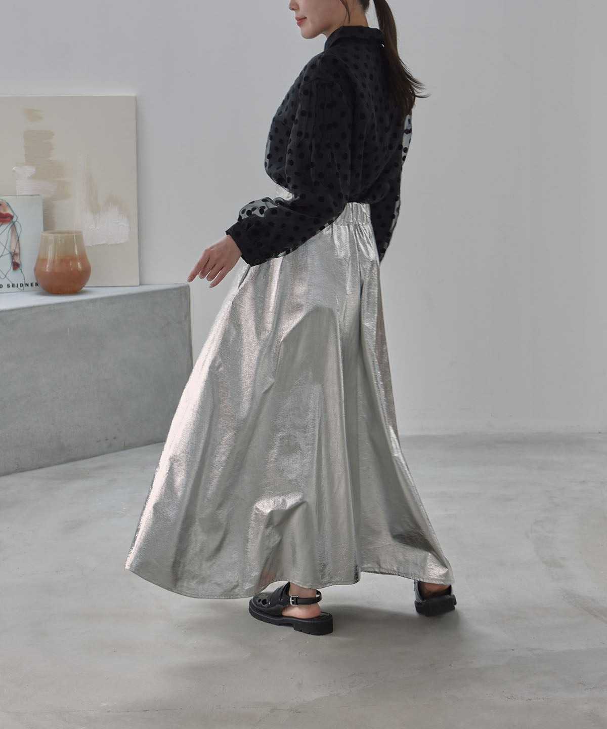 see-through dot blouse