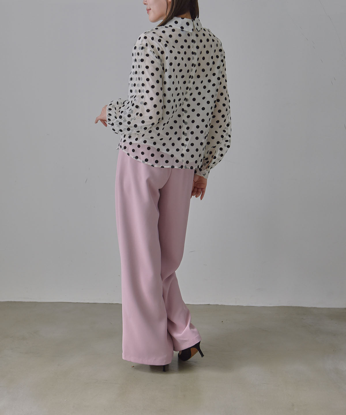 see-through dot blouse