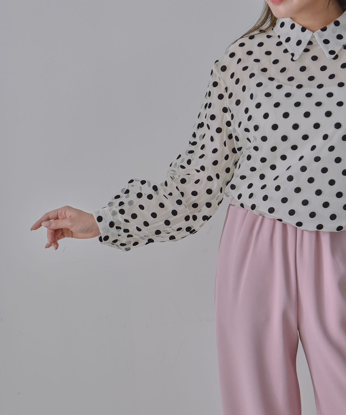 see-through dot blouse