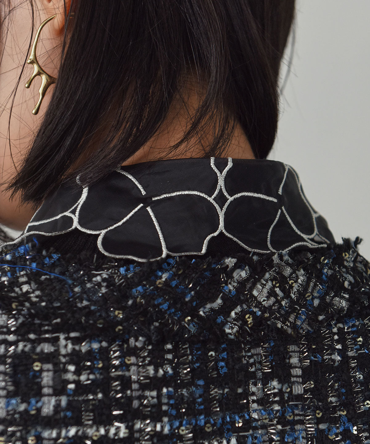 flower organza false collar