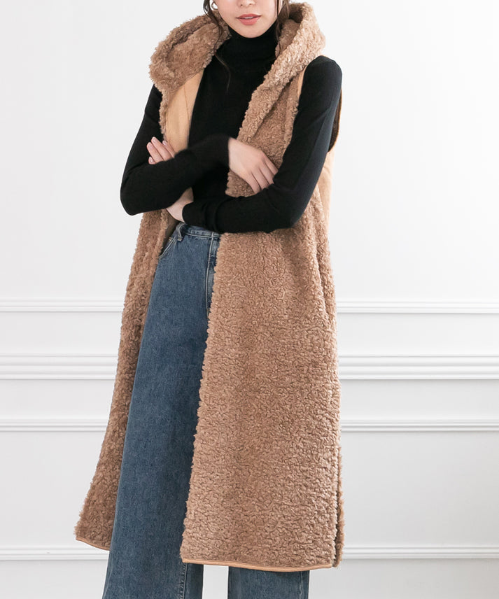 mouton reversible long vest