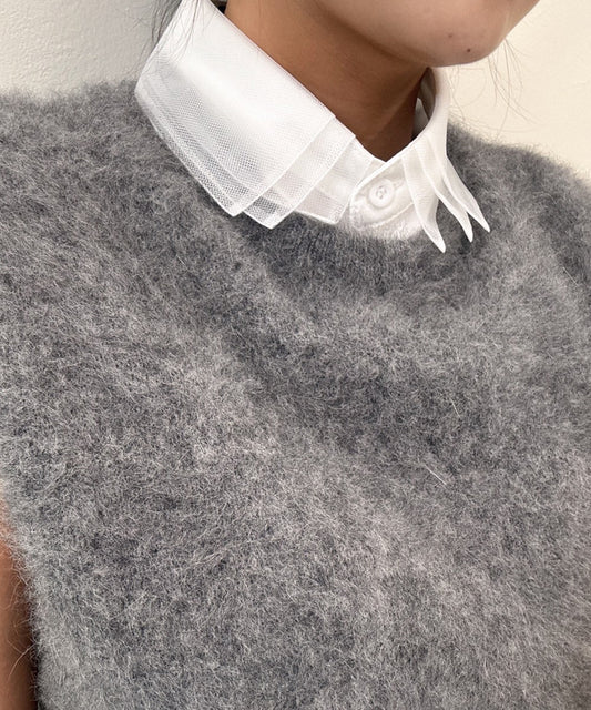 tulle three step false collar