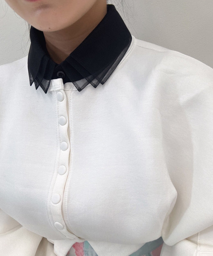 tulle three step false collar