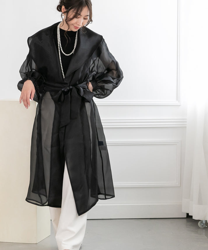 sheer long coat