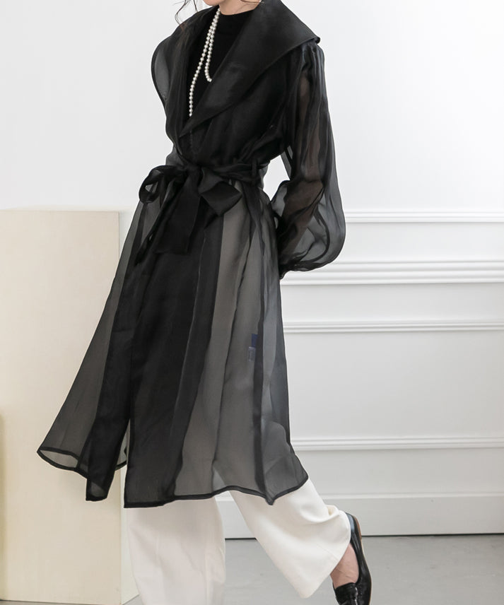 sheer long coat