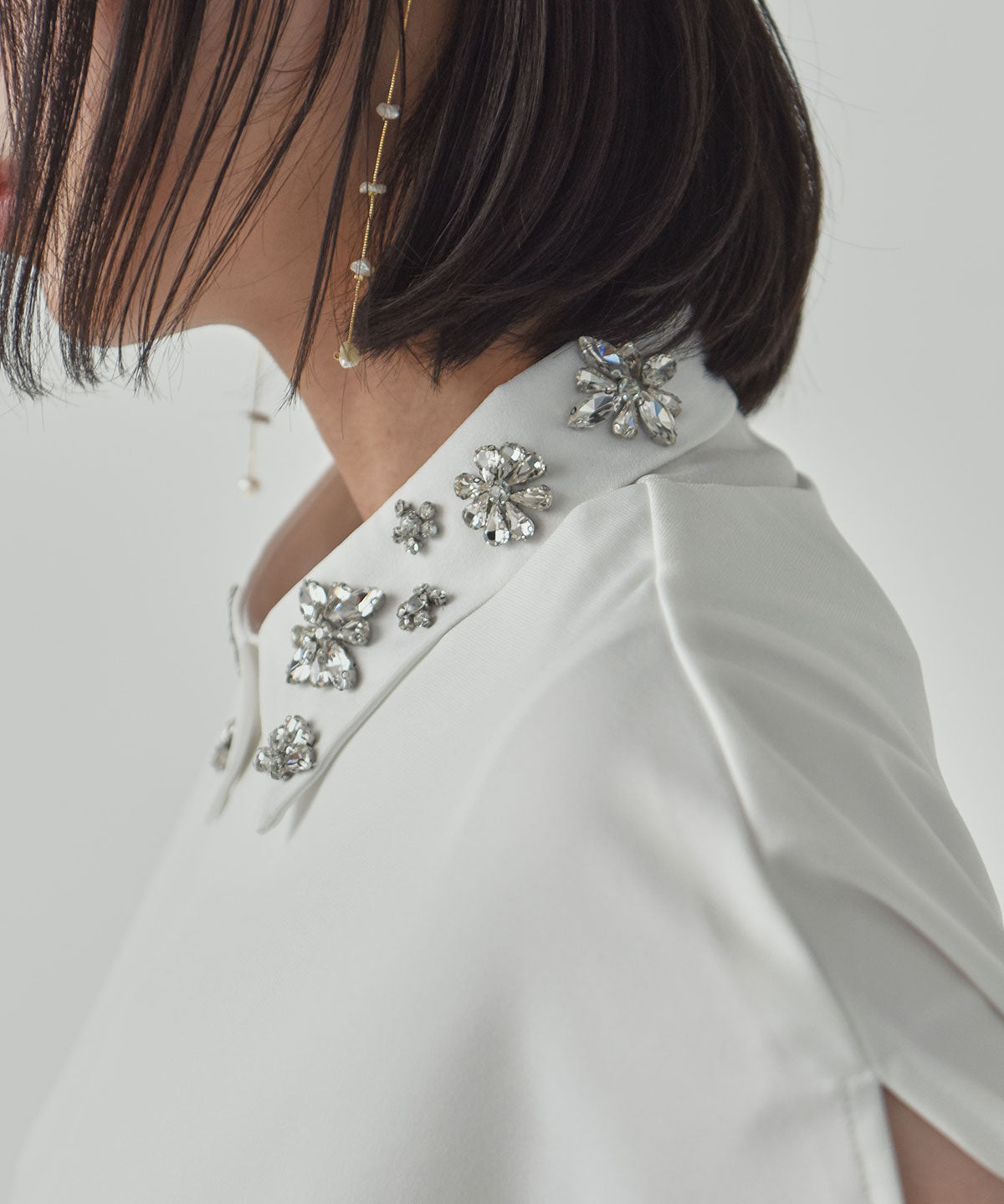 bijou  flower false collar