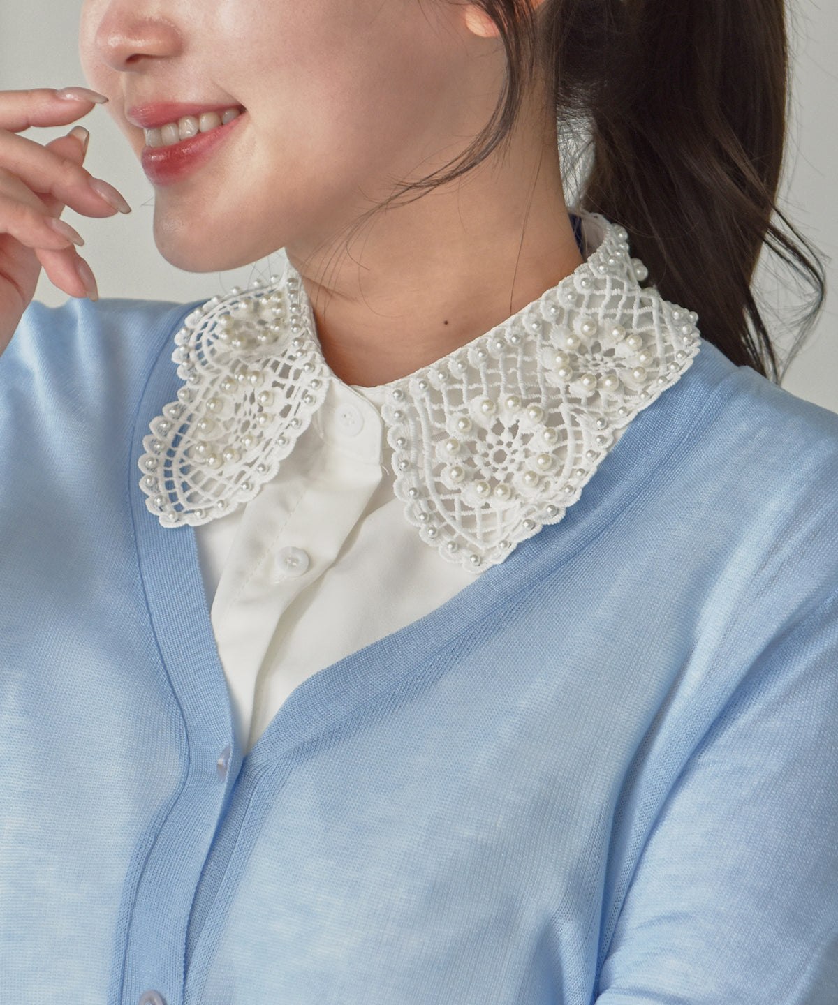 pearl flower false collar