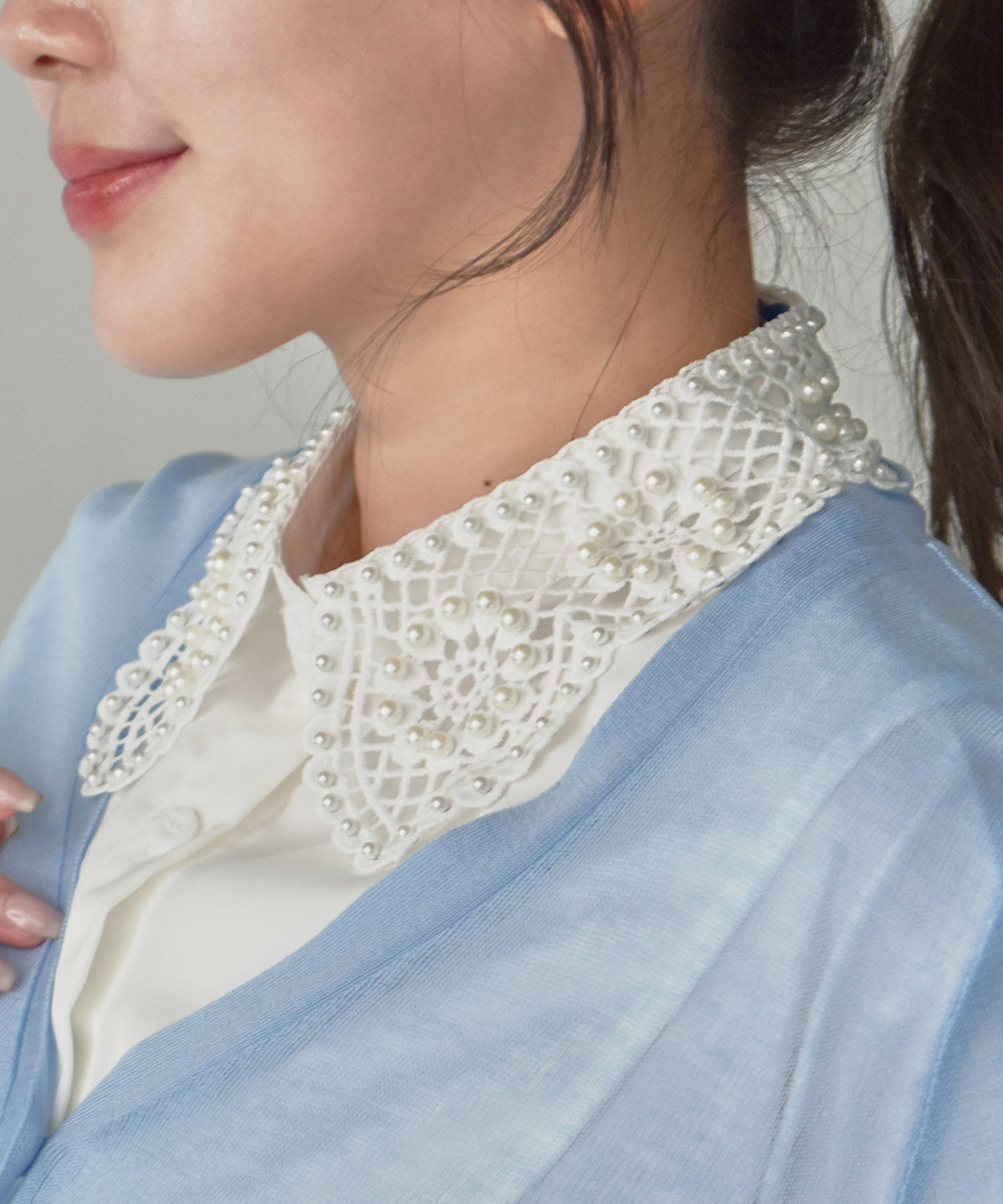pearl flower false collar