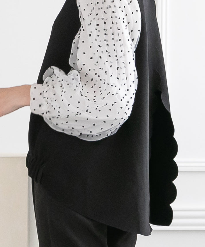 back button scalloped vest