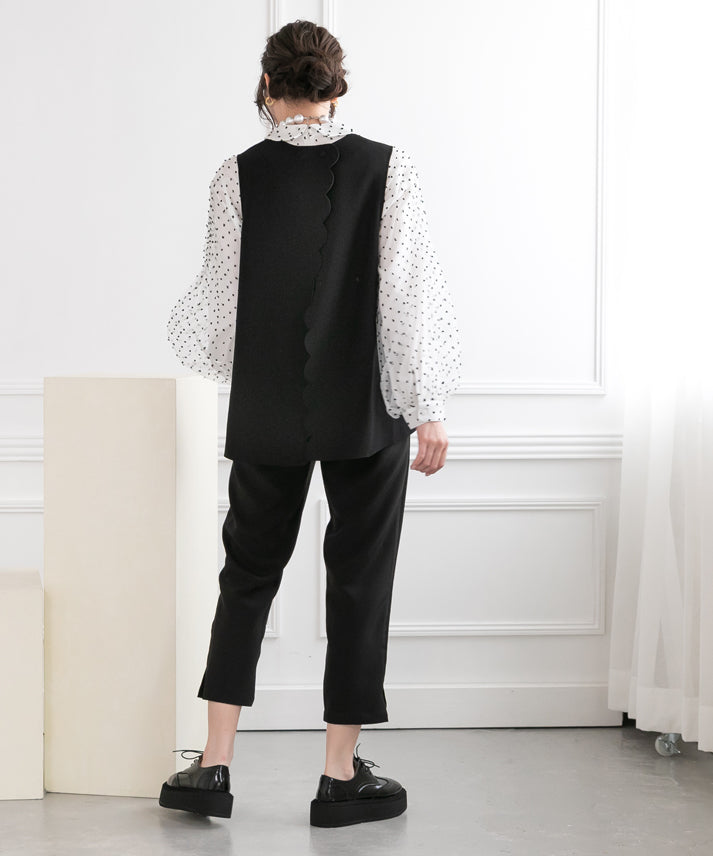 back button scalloped vest