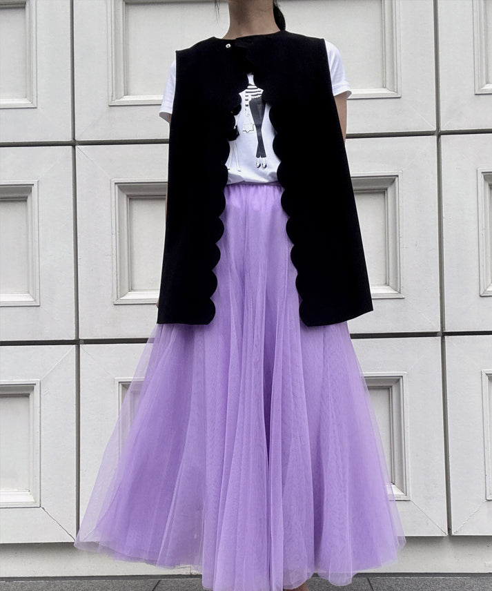 back button scalloped vest