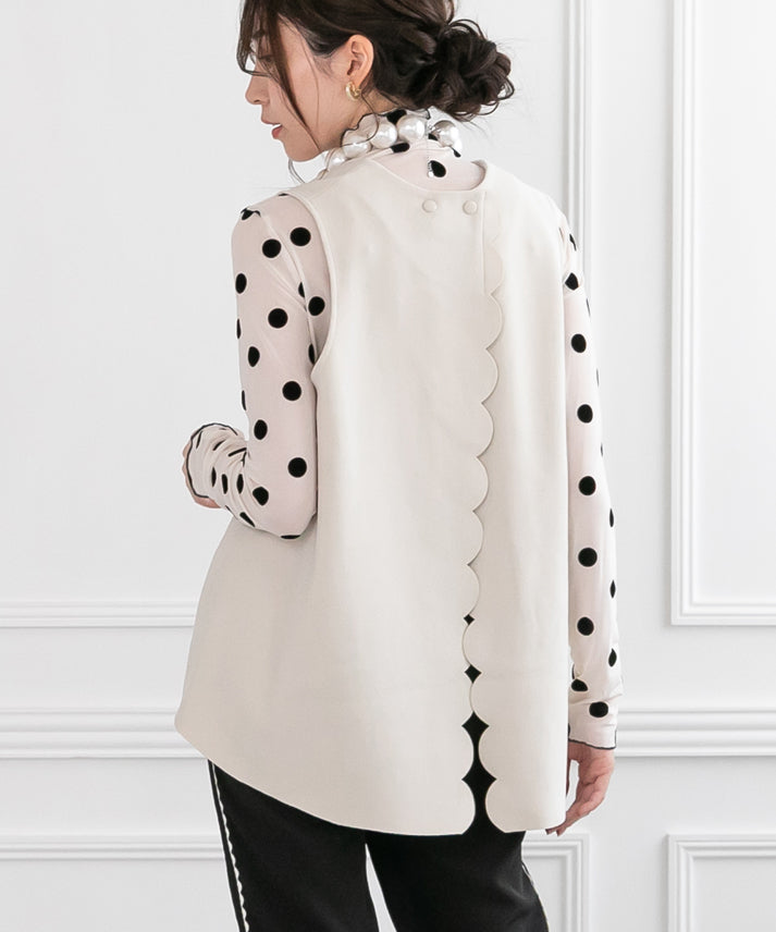 back button scalloped vest