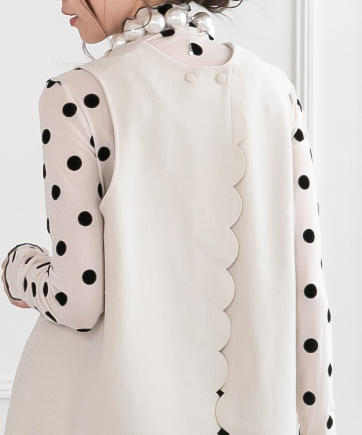 back button scalloped vest