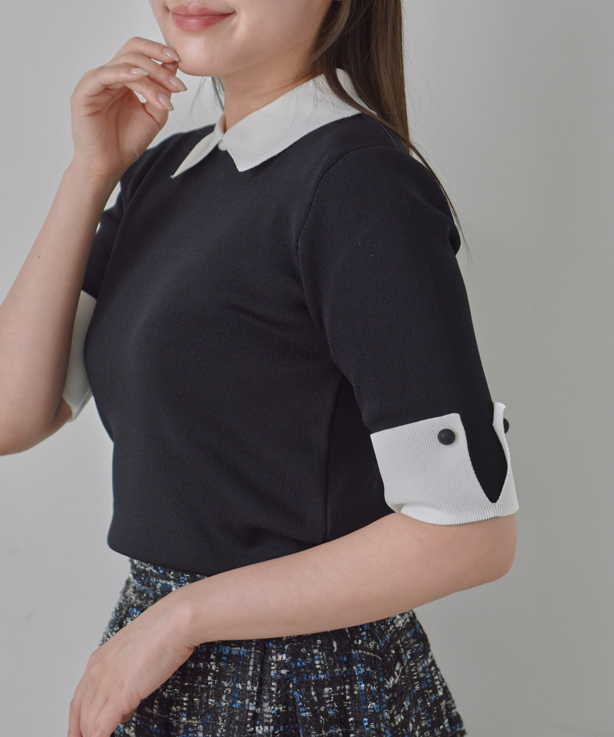 cuffs short sleeve knit