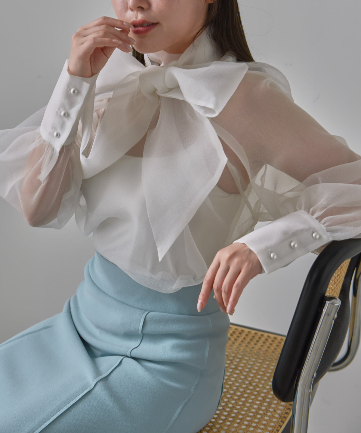 bowtie chiffon blouse