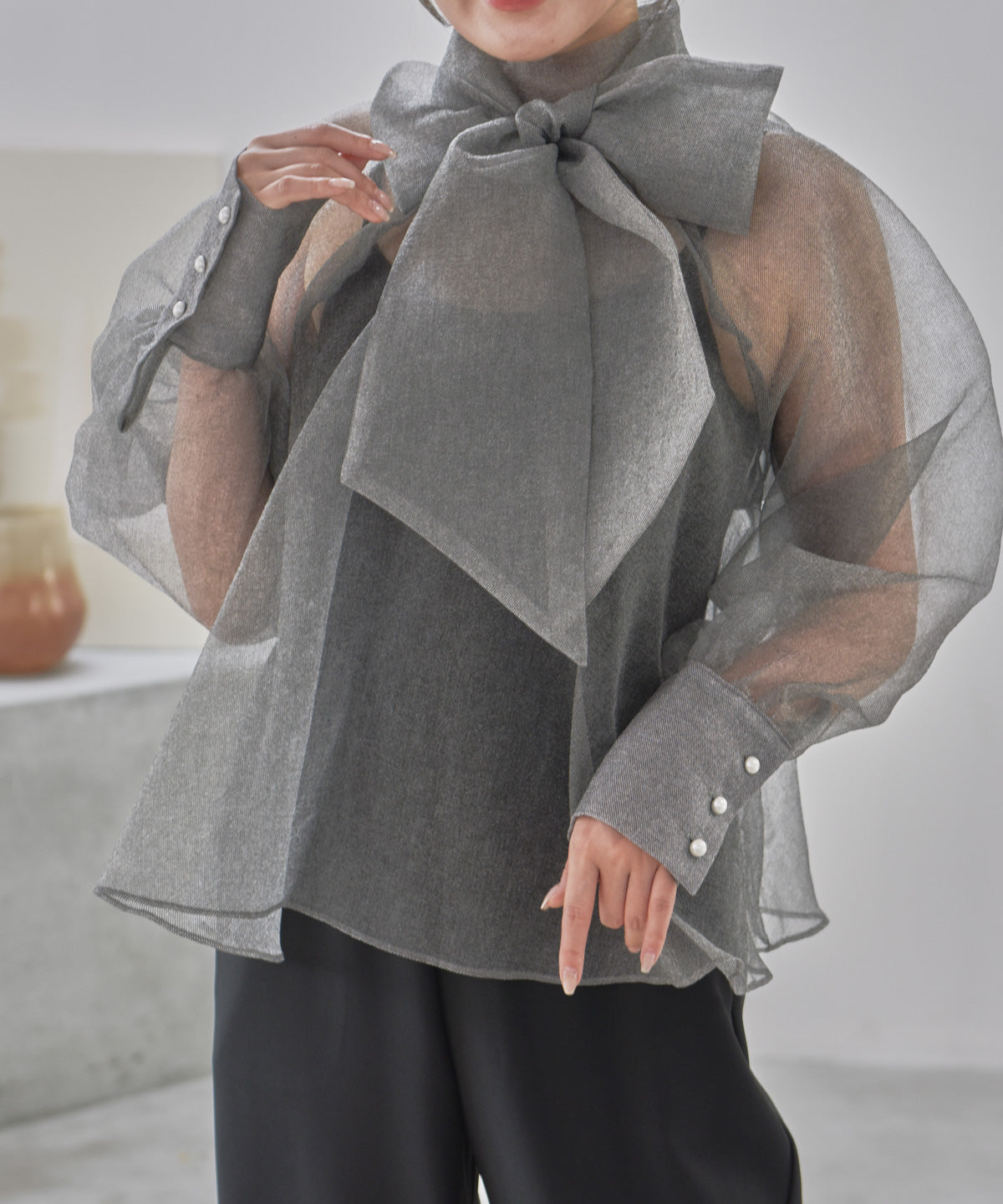 bowtie chiffon blouse
