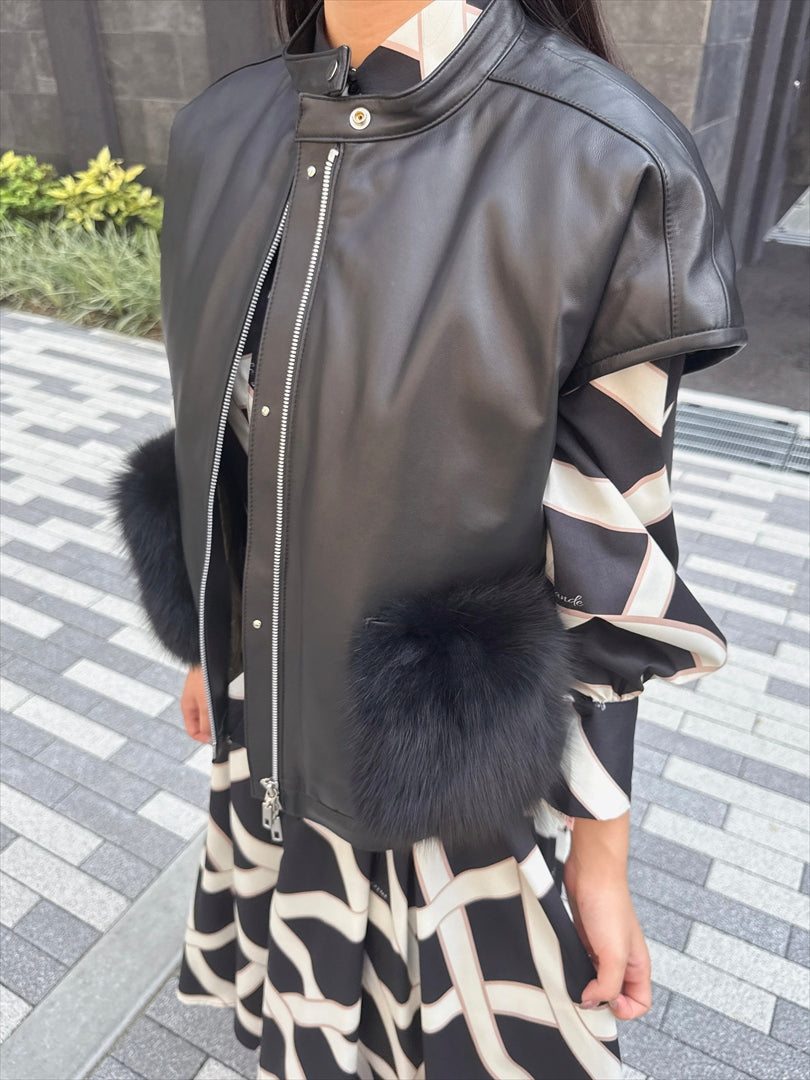 sheepskin down fur with pocket vest