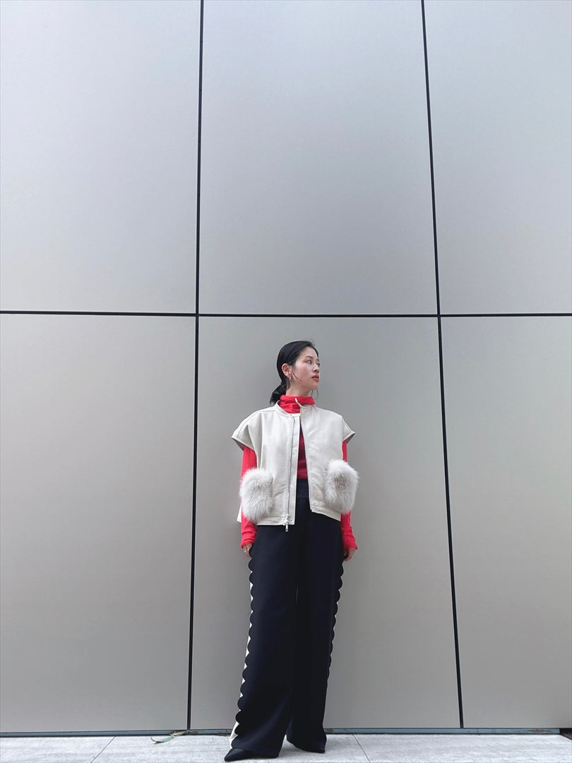 sheepskin down fur with pocket vest