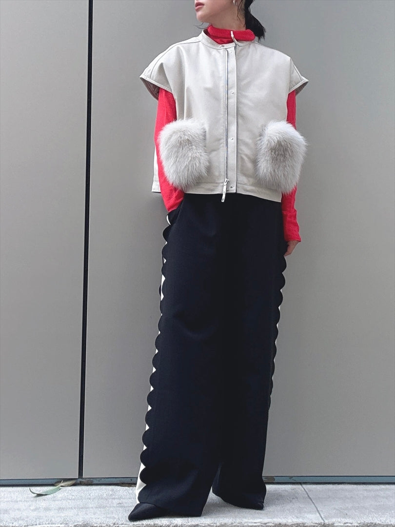 sheepskin down fur with pocket vest