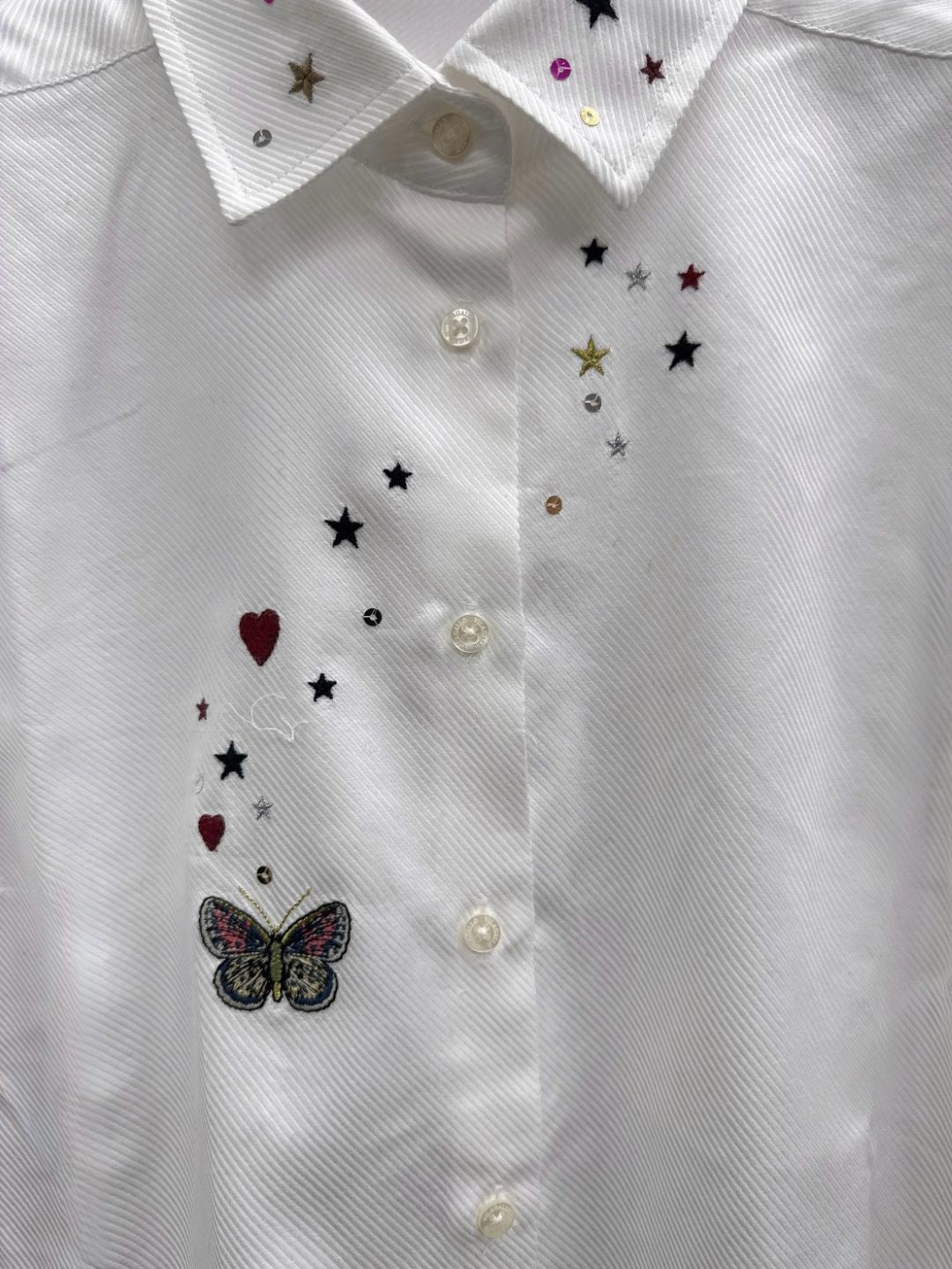 VILAGALLO camisa blanca bordados hotel shirt