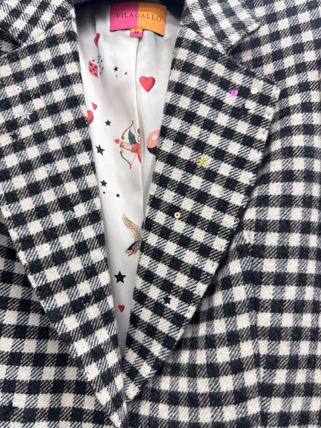 VILAGALLO chaqueta lana vichy jacket