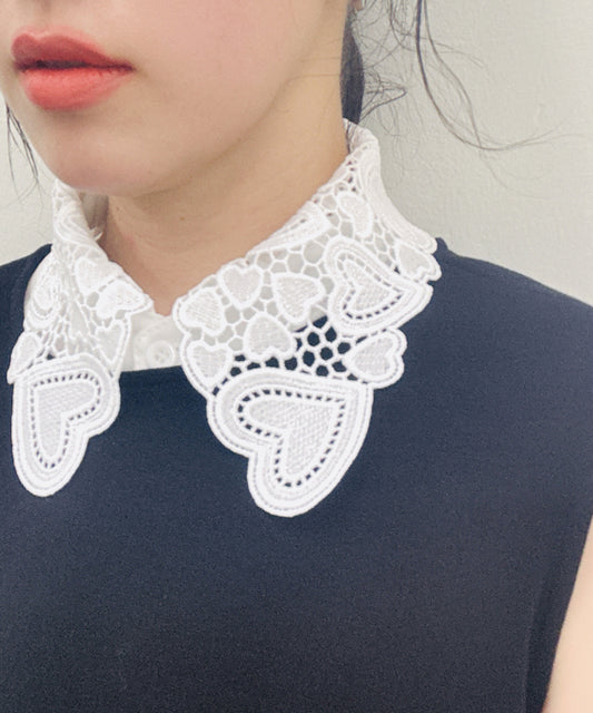 heart lace false collar
