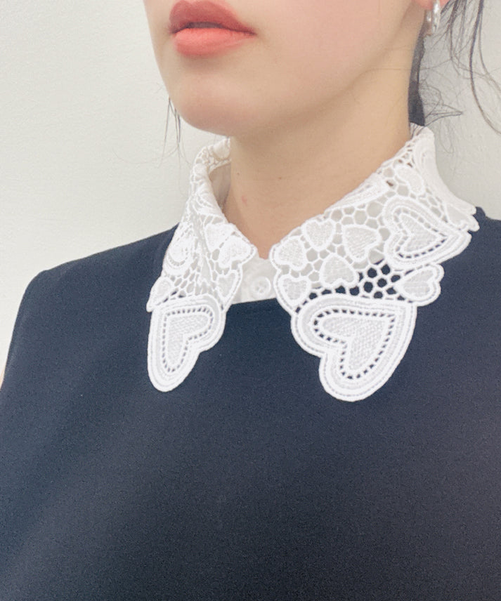 heart lace false collar