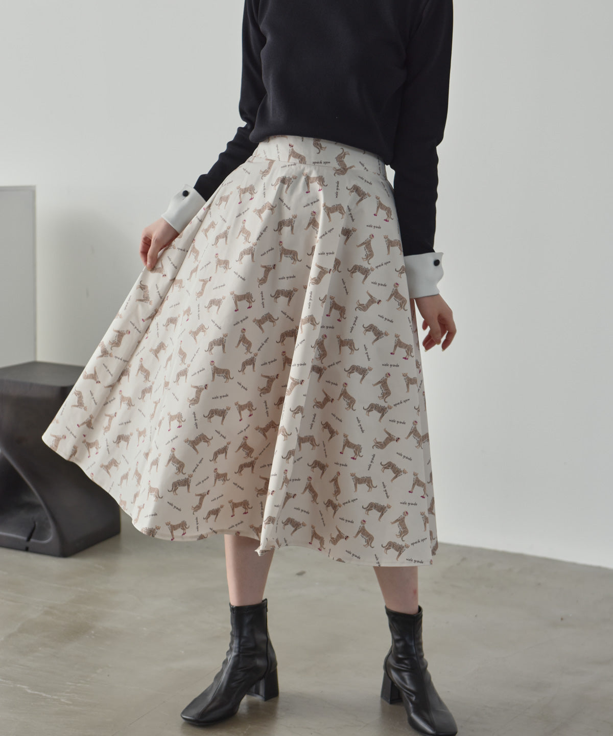 cheetah print flared skirt – miele grande