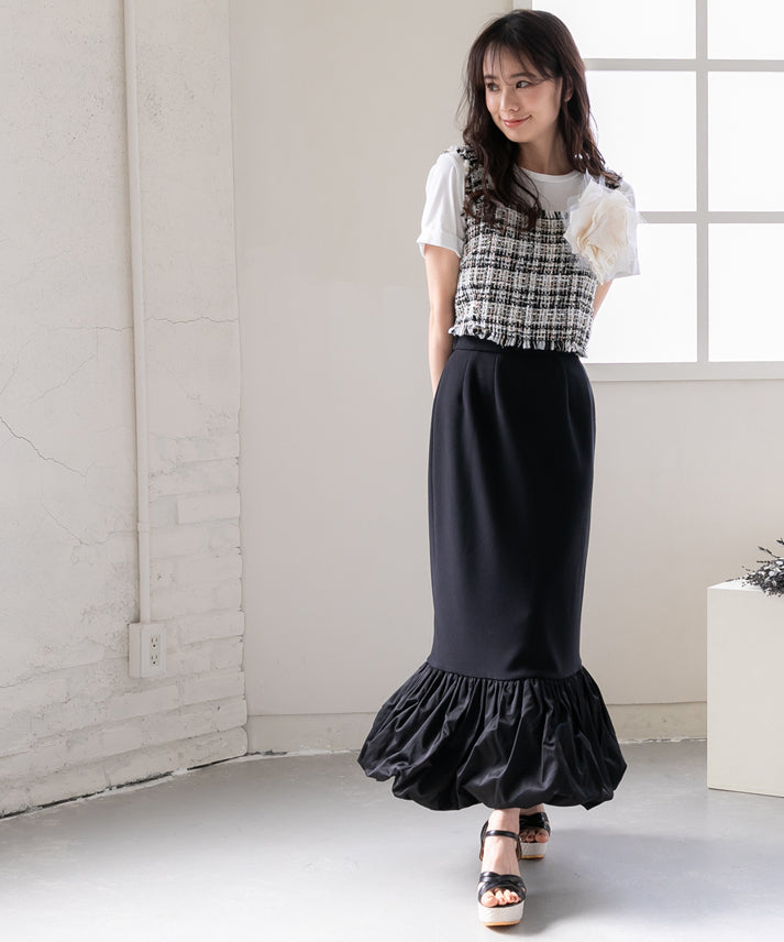 hem balloon mermaid skirt