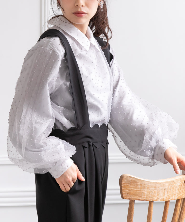 dot organdy blouse