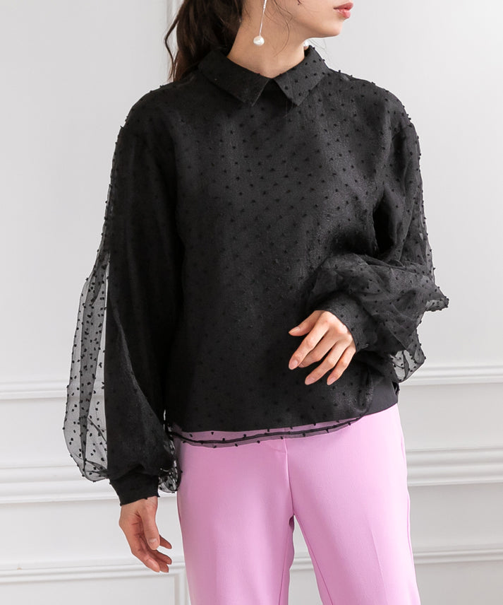 dot organdy blouse