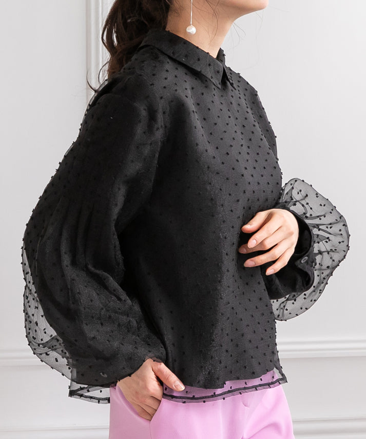 dot organdy blouse
