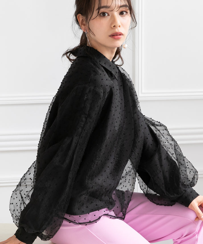dot organdy blouse
