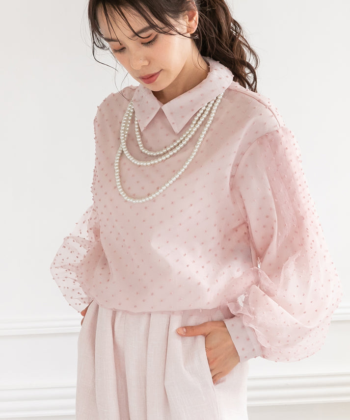 dot organdy blouse