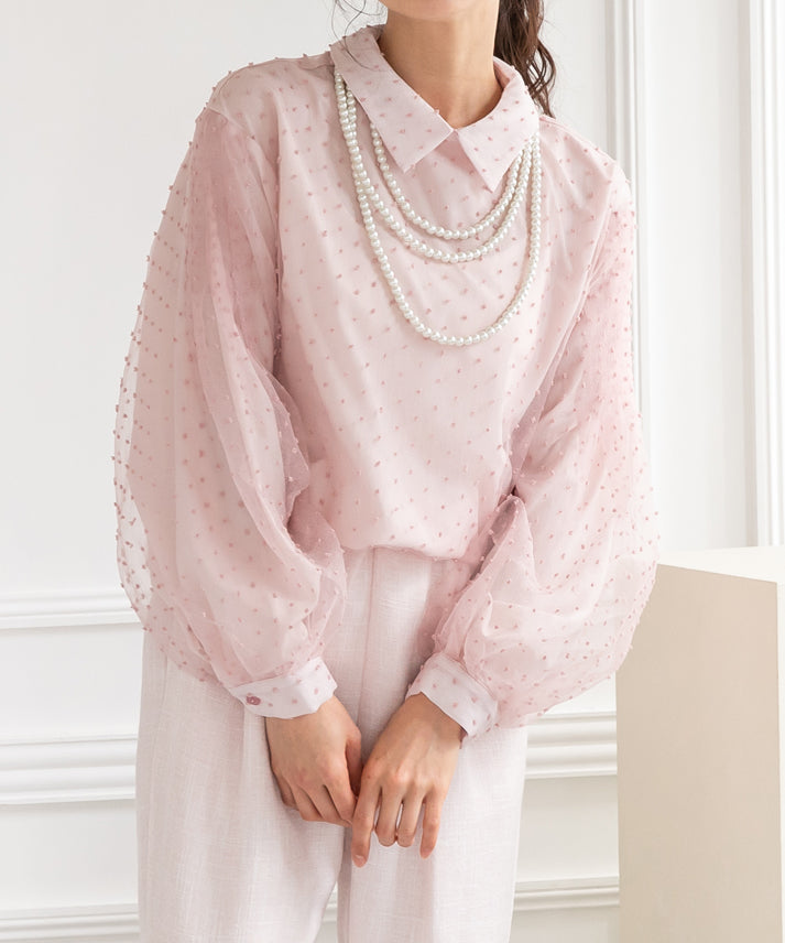 dot organdy blouse
