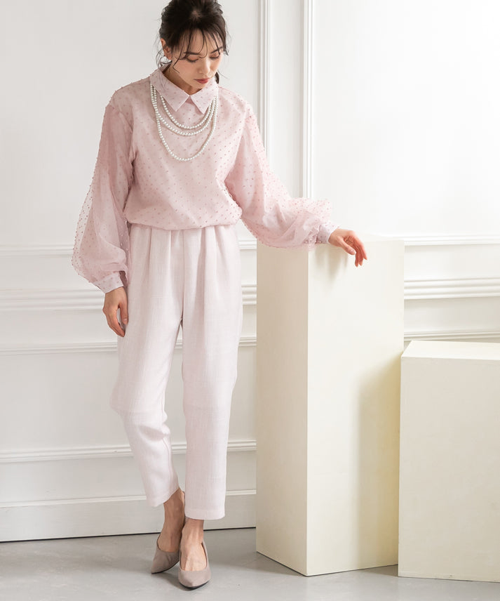 dot organdy blouse