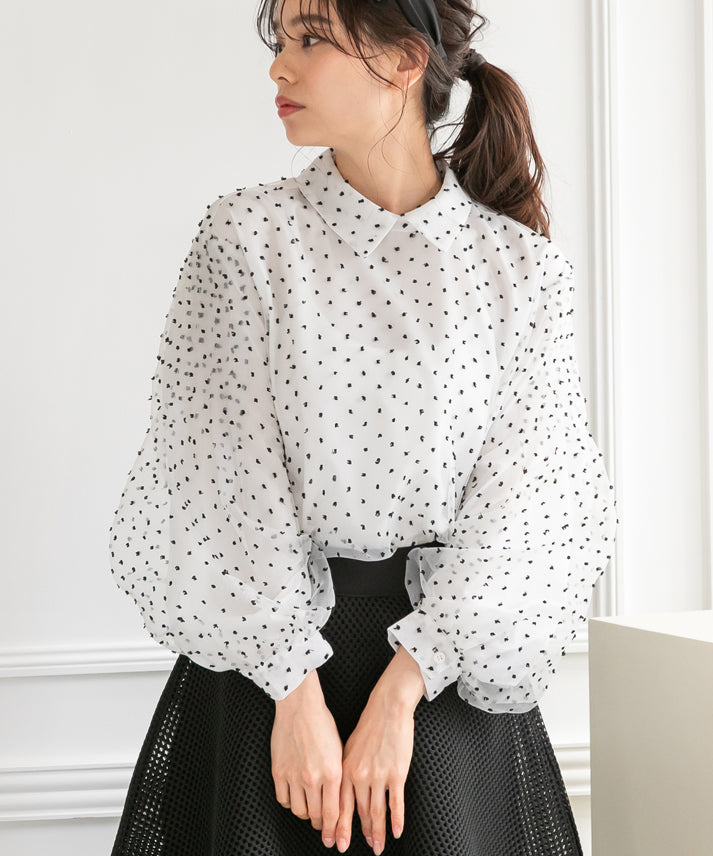 dot organdy blouse