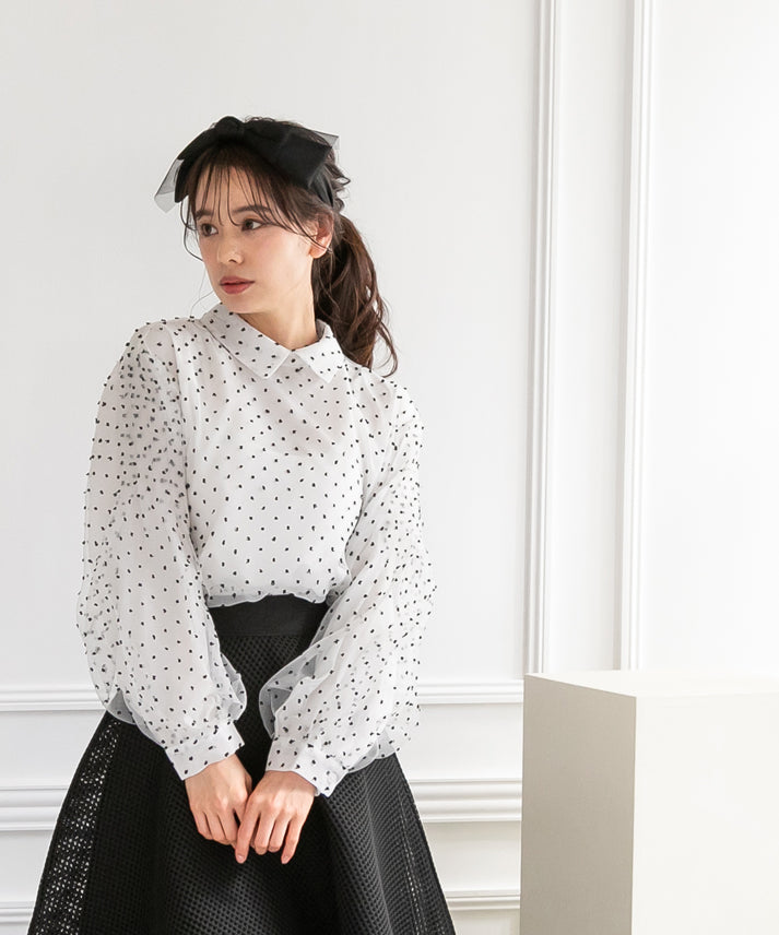 dot organdy blouse