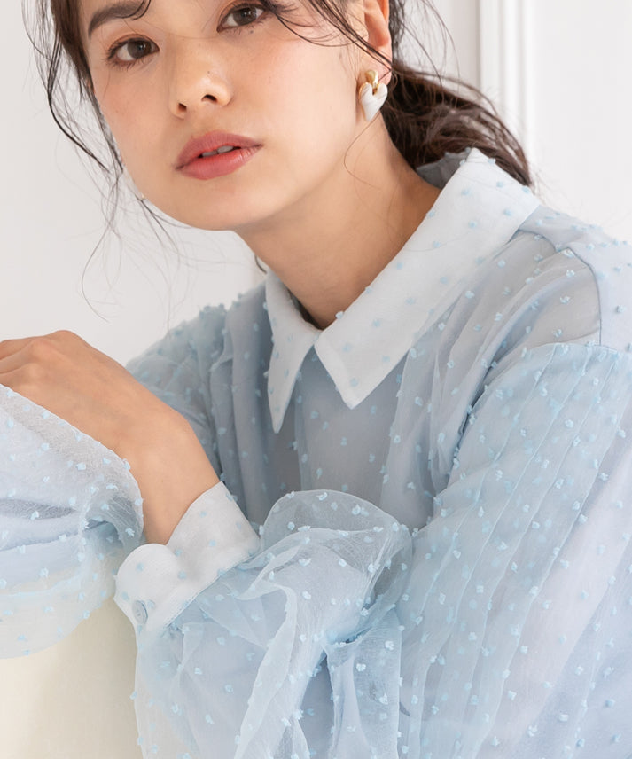 dot organdy blouse