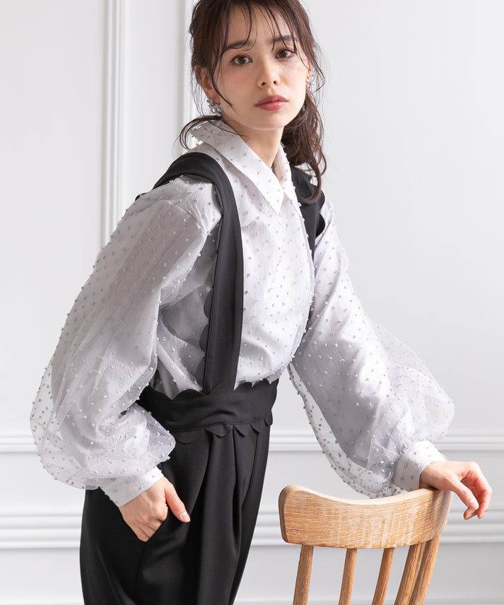 dot organdy blouse