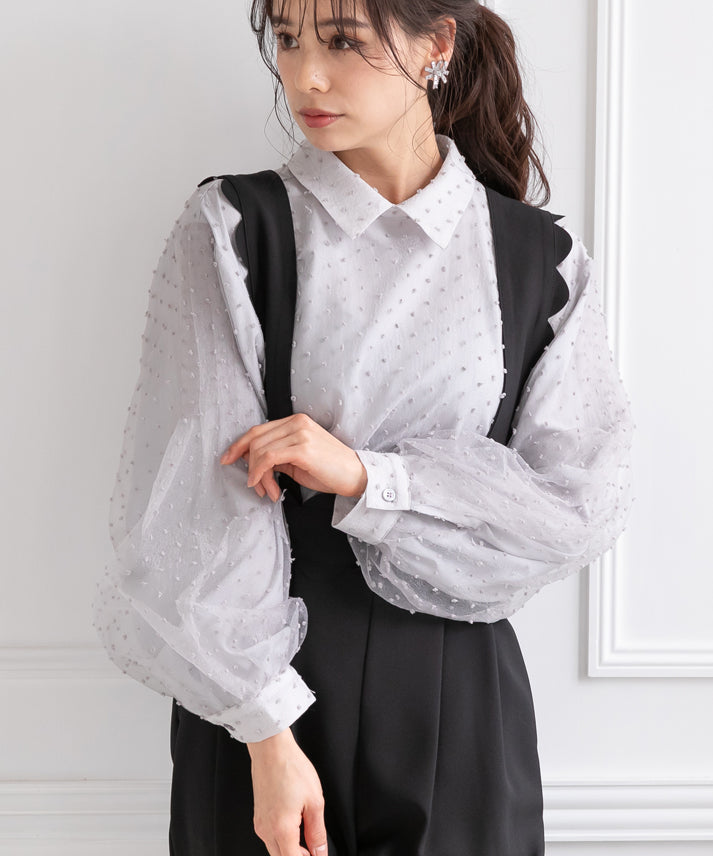dot organdy blouse