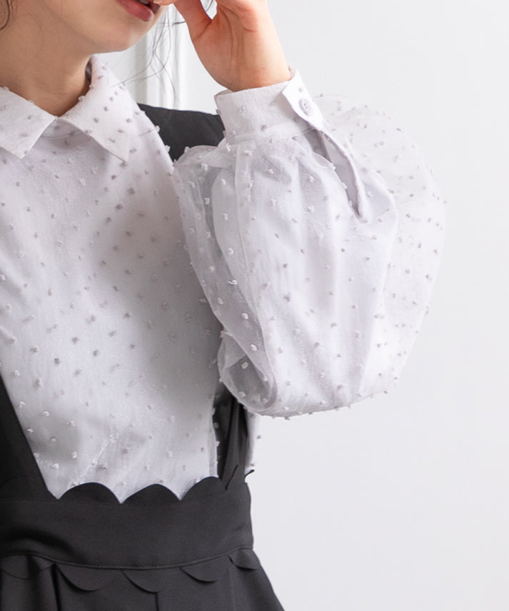 dot organdy blouse