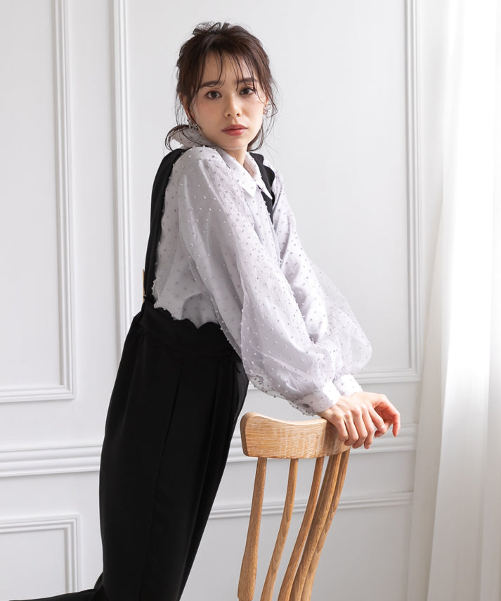 dot organdy blouse