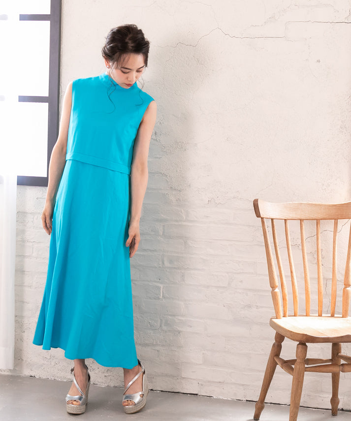 sleeveless bycolor tulle onepiece