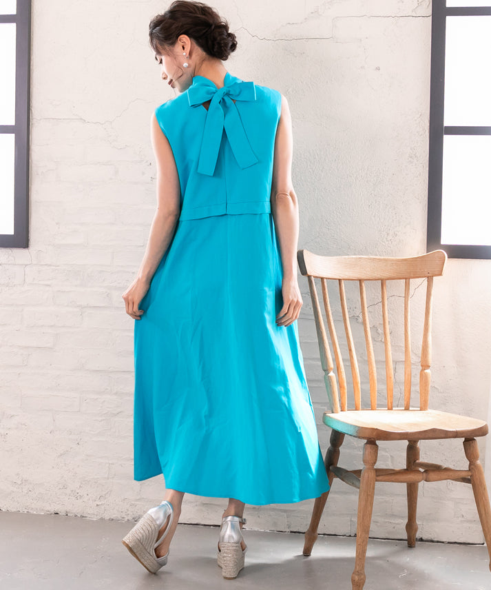 sleeveless bycolor tulle onepiece