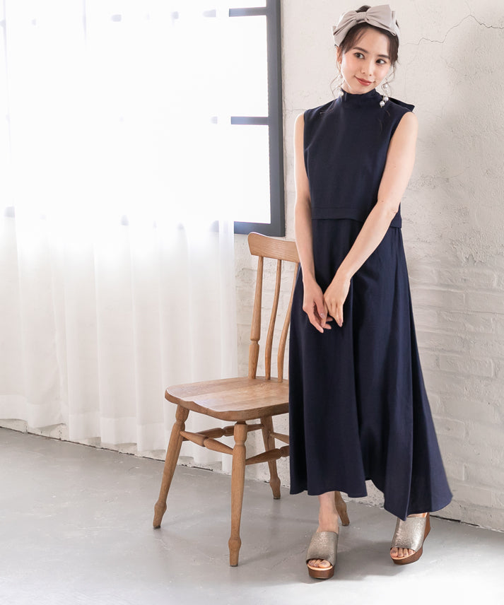 sleeveless bycolor tulle onepiece