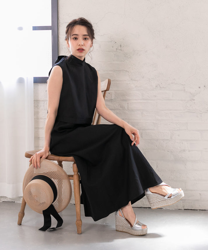 sleeveless bycolor tulle onepiece