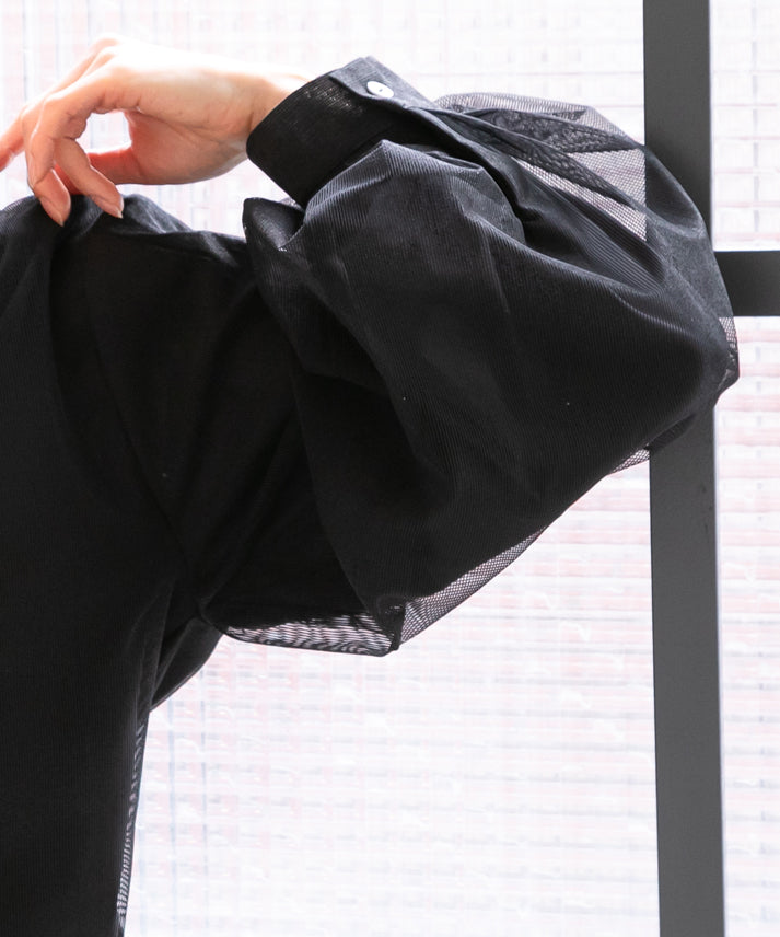 stripe organdy blouse