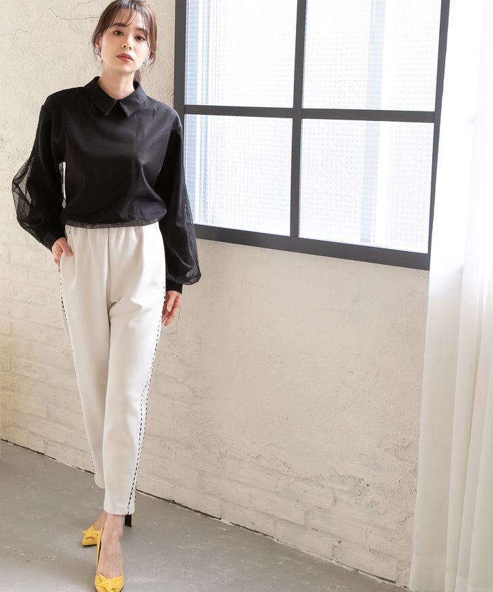 stripe organdy blouse